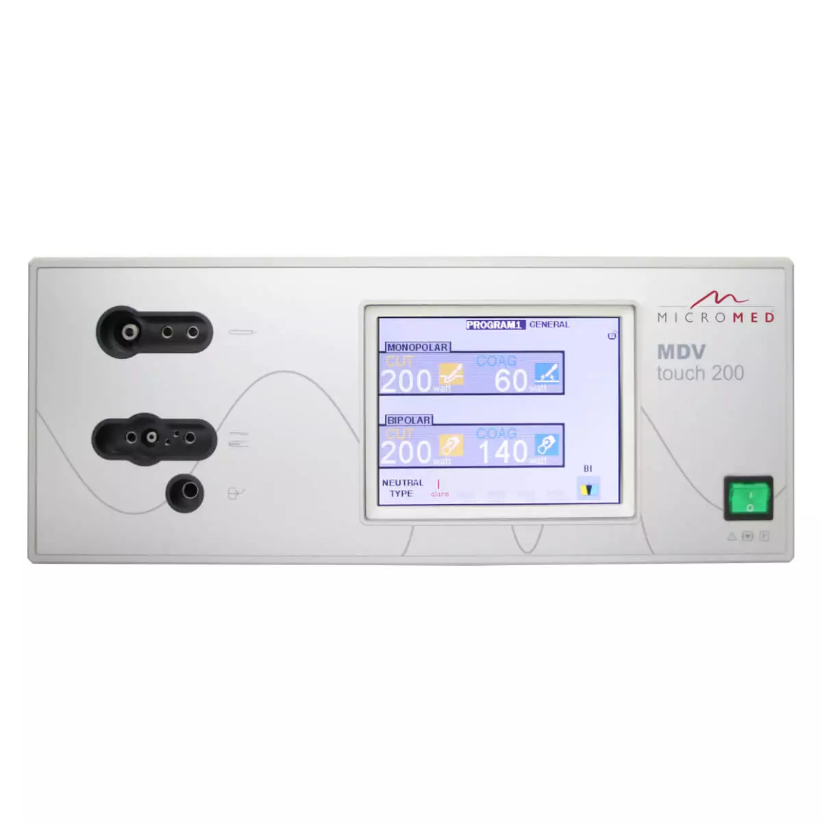 Appareil d’électrochirurgie HF MDV touch 200 Appareil d’électrochirurgie HF MDV touch 200
