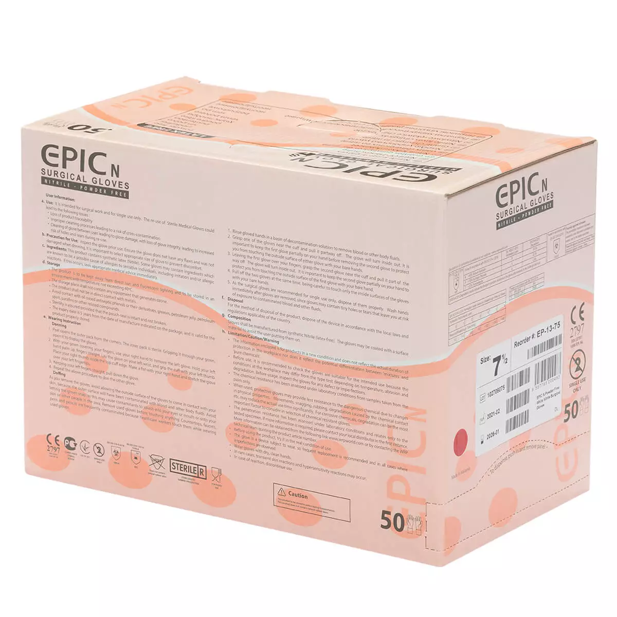  Gants chirurgicaux en nitrile EPIC N