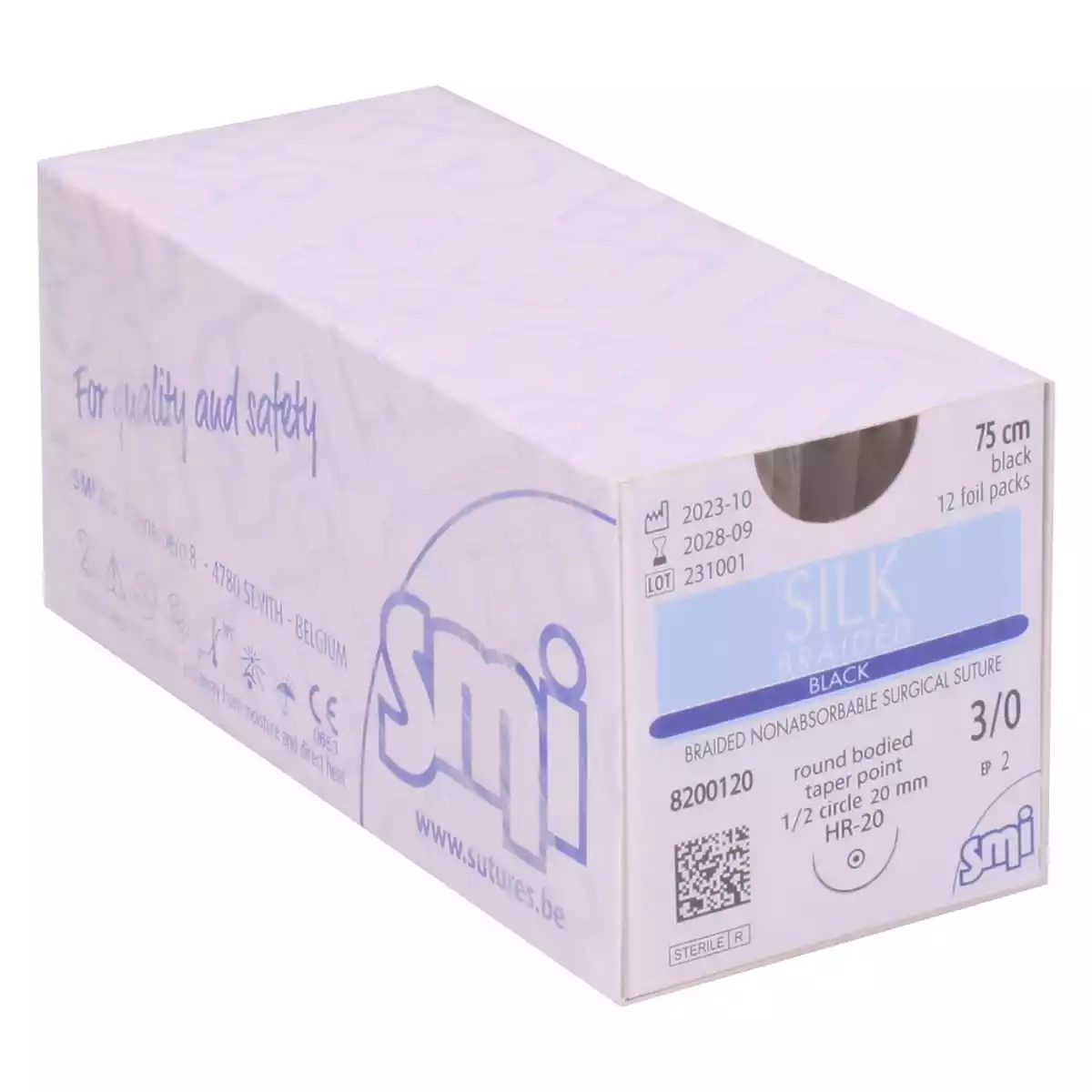  Matériel de suture Silk Braided Black