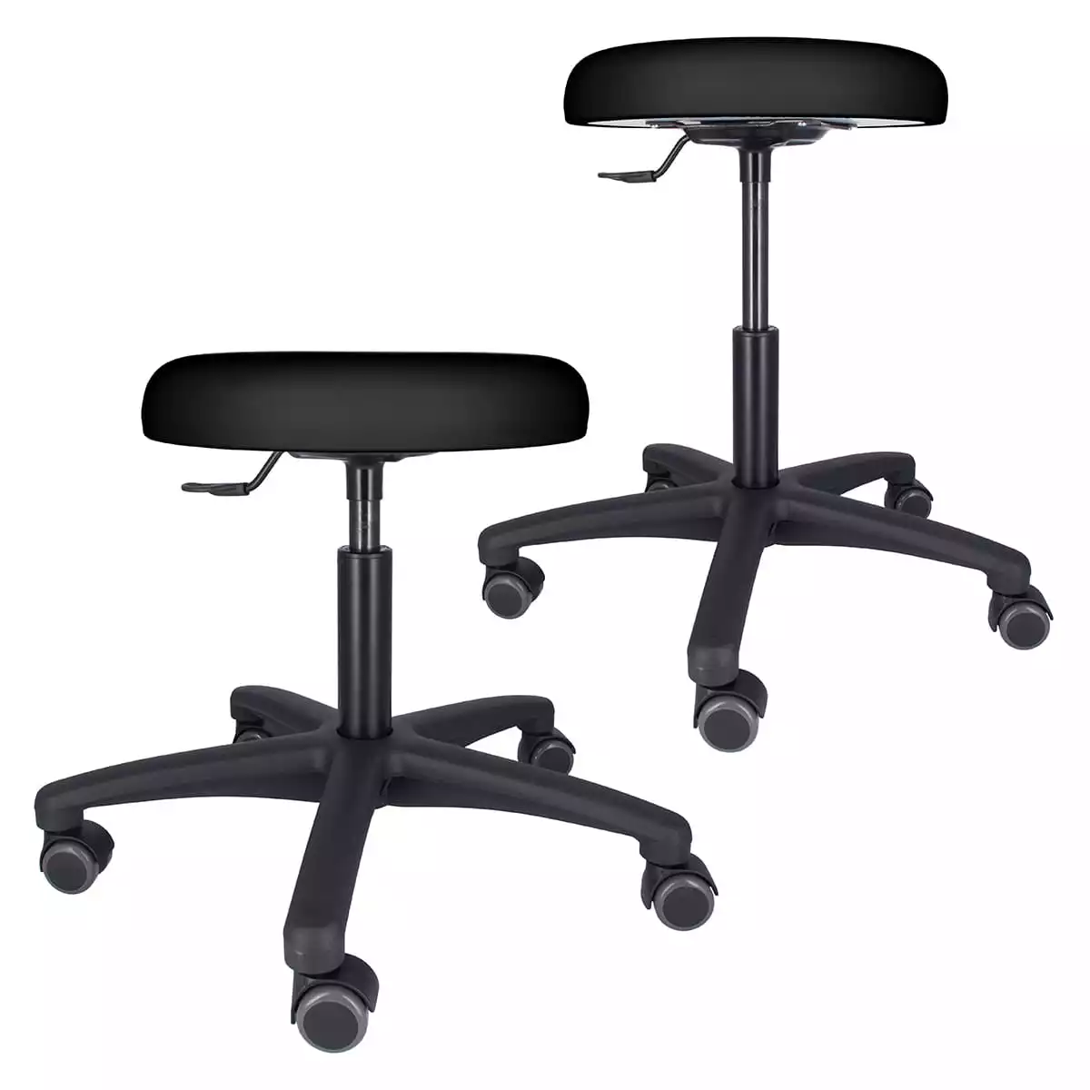  Tabouret roulant pivotant avec piétement en plastique
