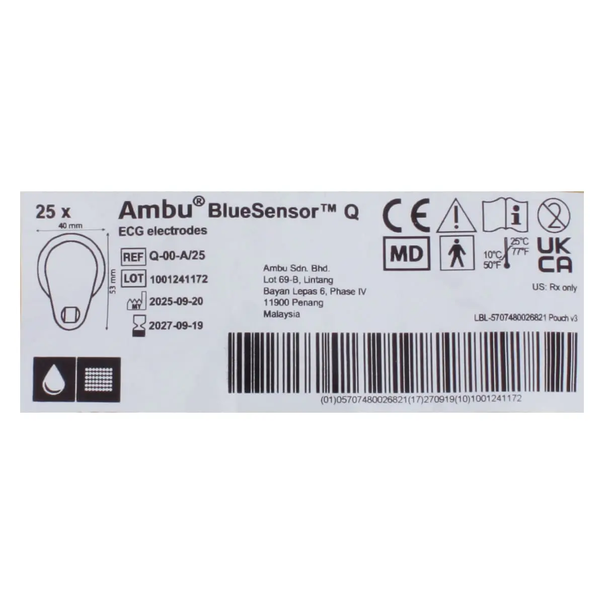  Electrodes à usage unique BlueSensor Q