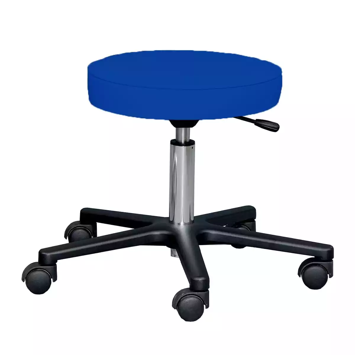 Tabouret à roulettes avec piétement en aluminium noir  Tabouret à roulettes avec piétement en aluminium noir