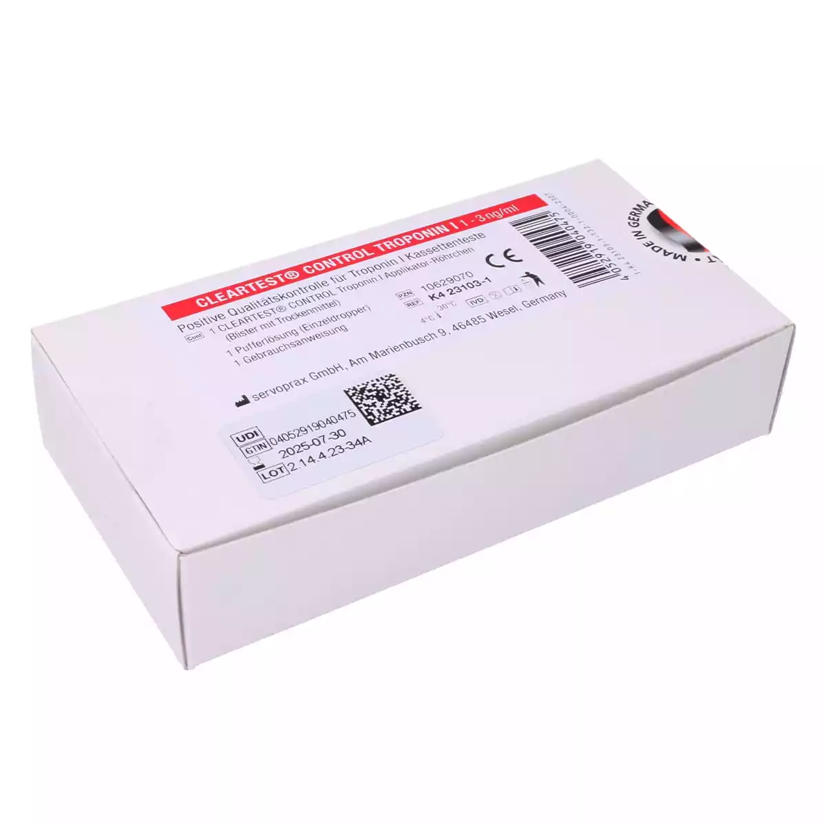  Kit de contrôle de tests de troponine I Cleartest Control