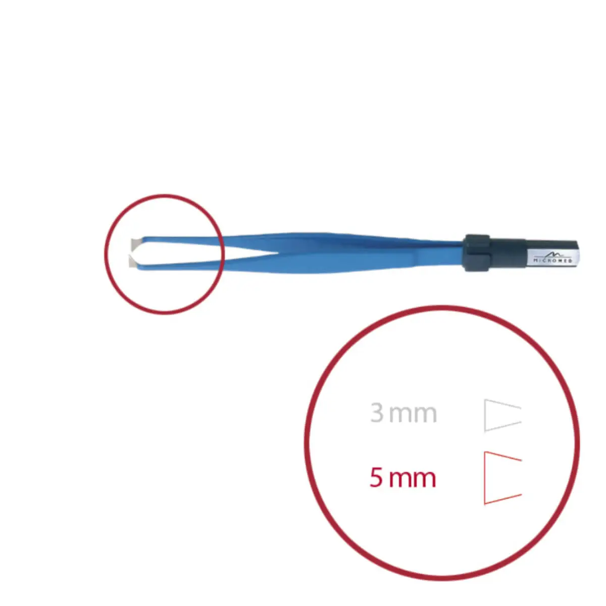  Pince bipolaire coudée vers l’intérieur