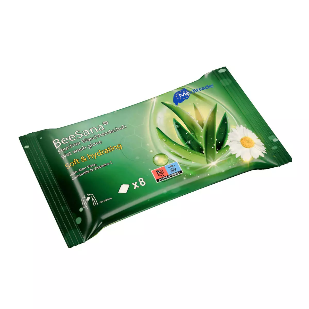  Gants de toilette humides jetables BeeSana