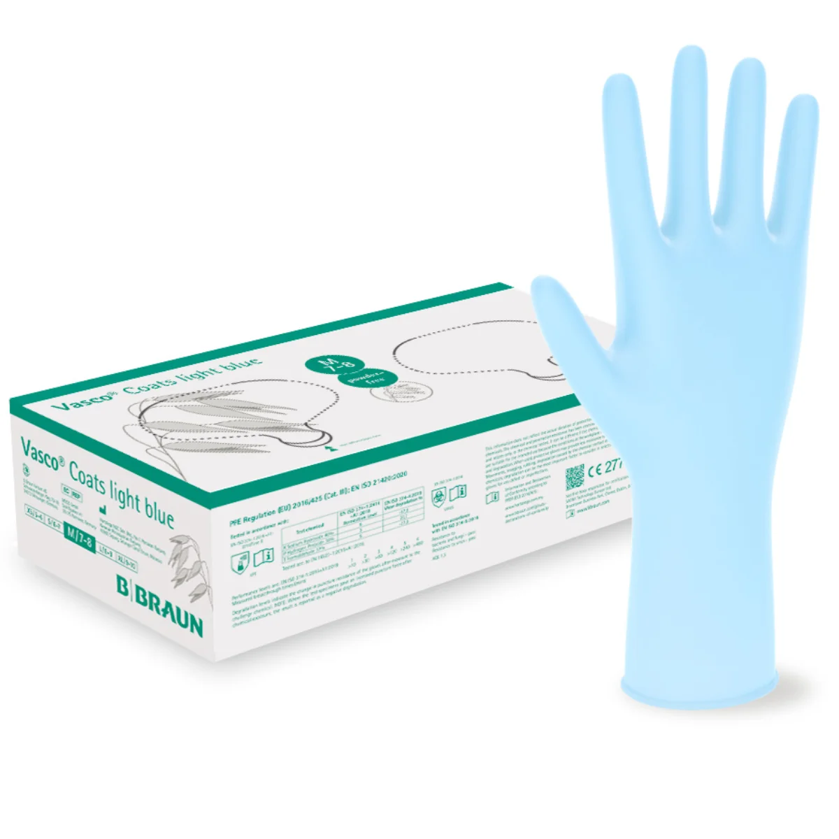 Gants d’examen en nitrile Vasco Coats light blue Gants d’examen en nitrile Vasco Coats light blue