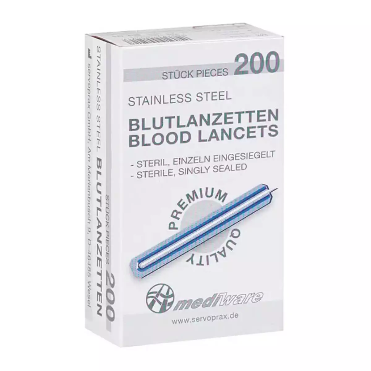  Lancettes de prélèvement sanguin mediware Premium