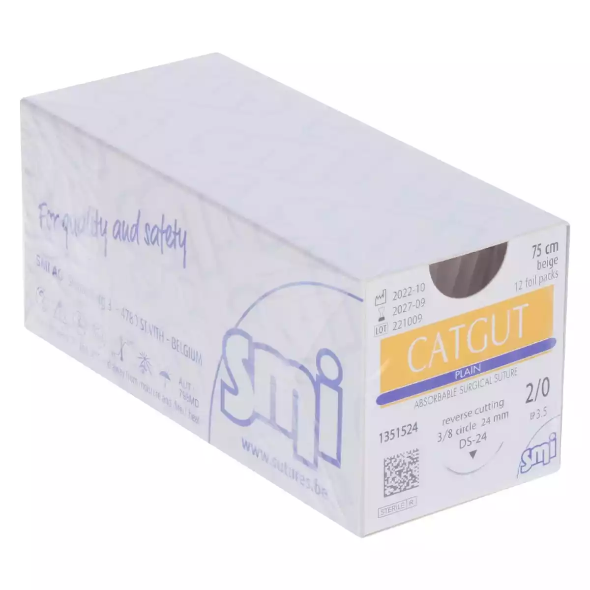  Fil de suture Catgut Plain pour chirurgie vétérinaire