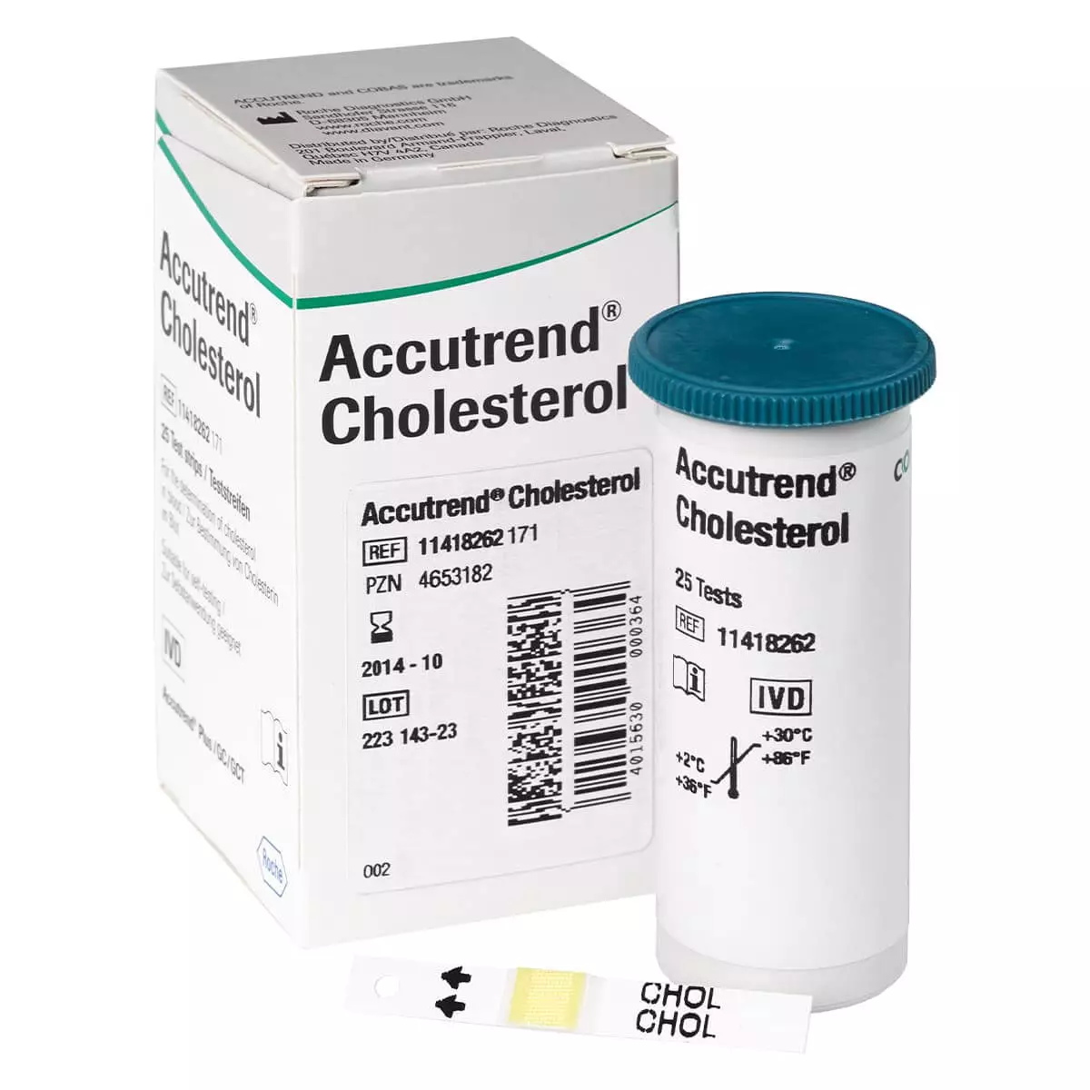  Bandelettes de test Accutrend Cholesterol