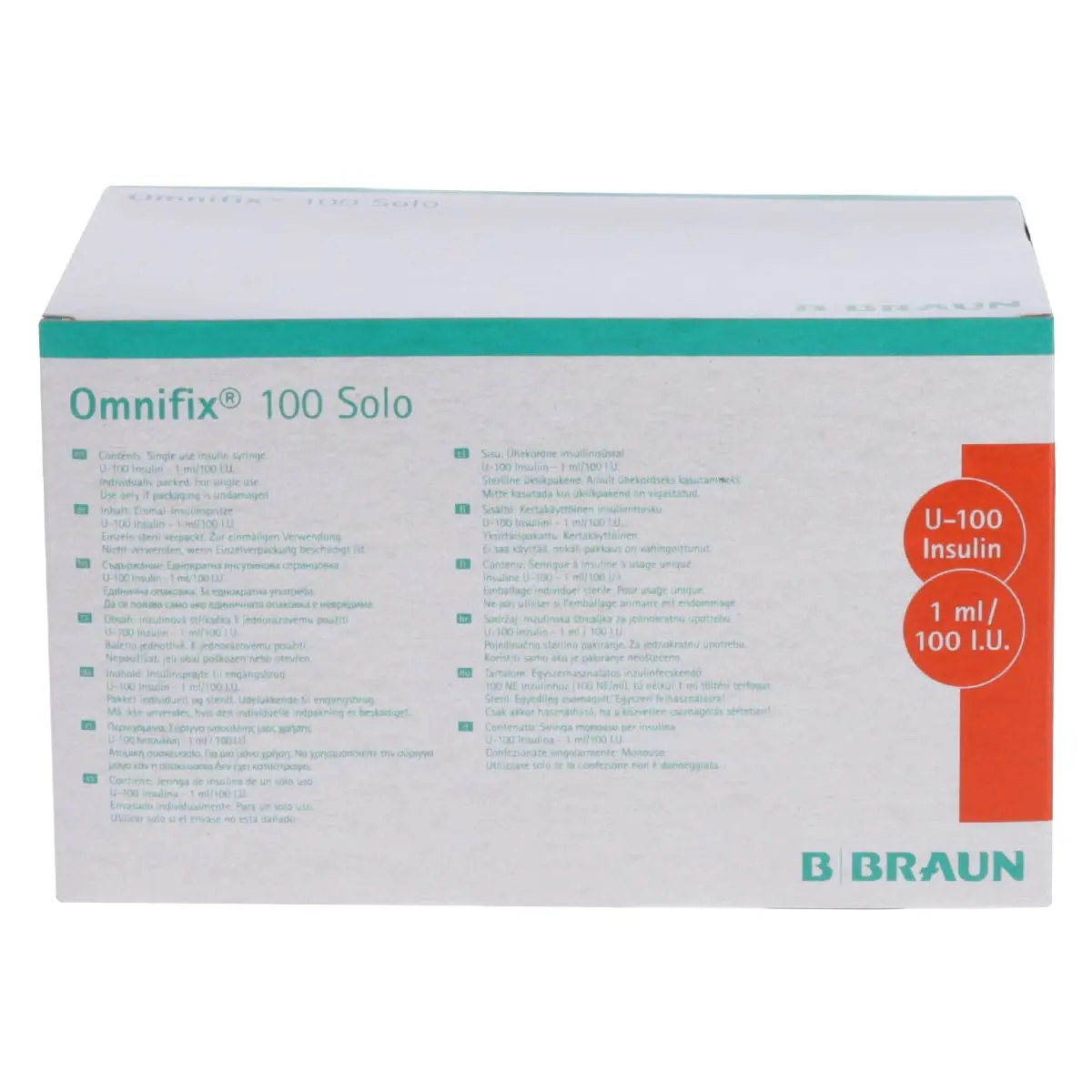 Seringues à insuline Omnifix 100 Solo Seringues à insuline Omnifix 100 Solo