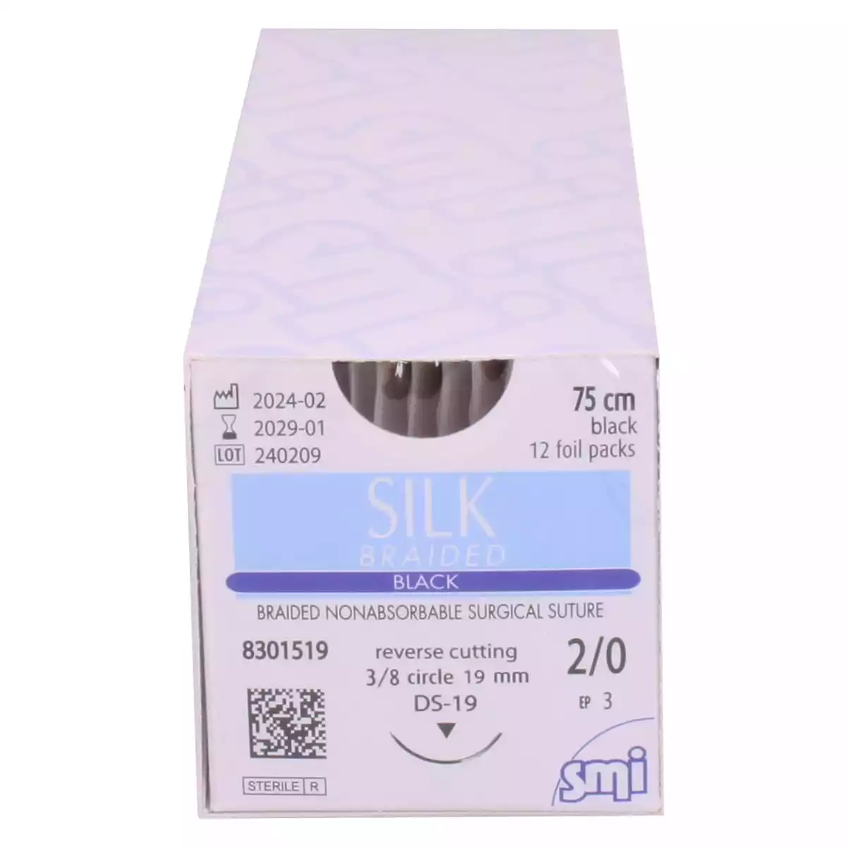  Matériel de suture Silk Braided Black