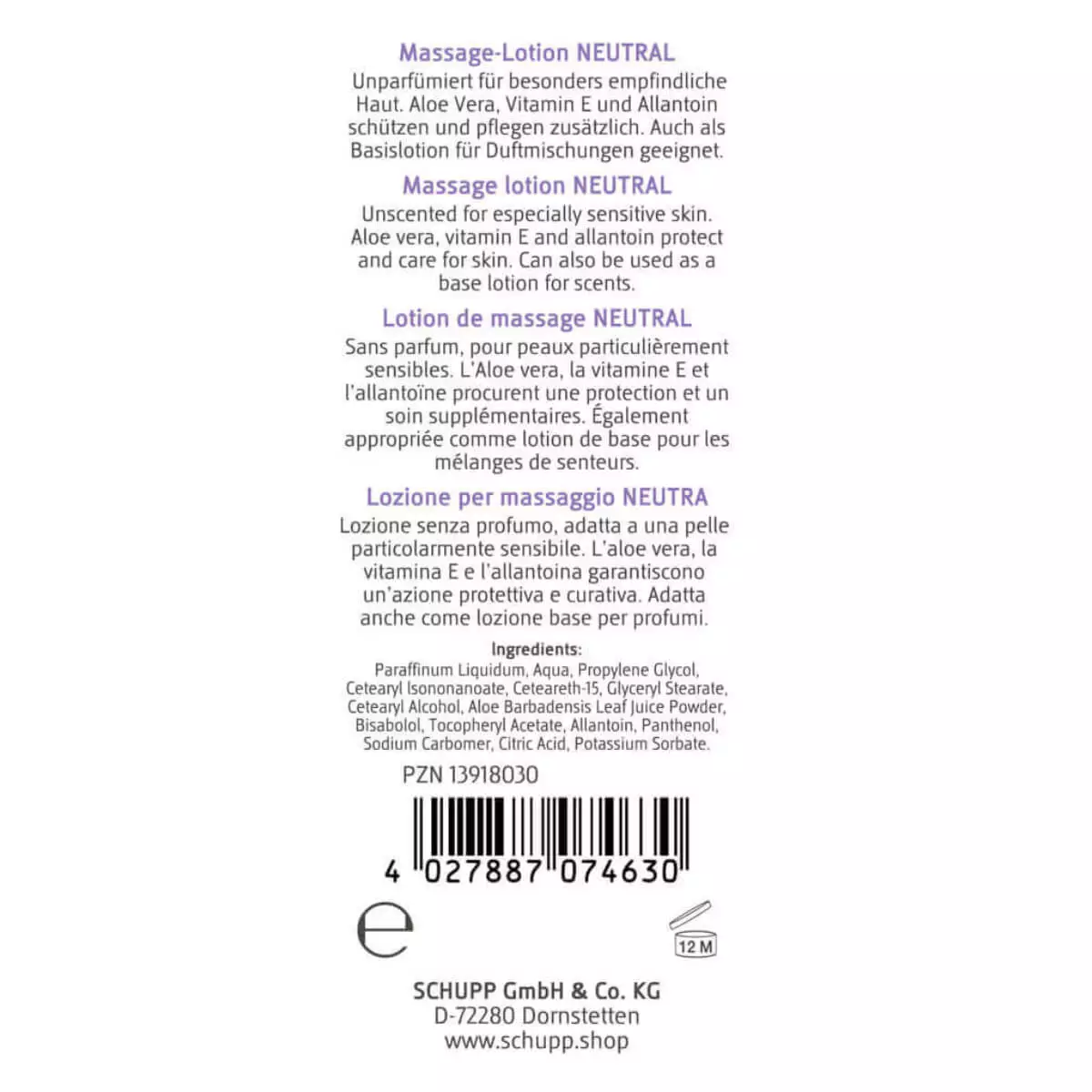  Lotion de massage Neutral