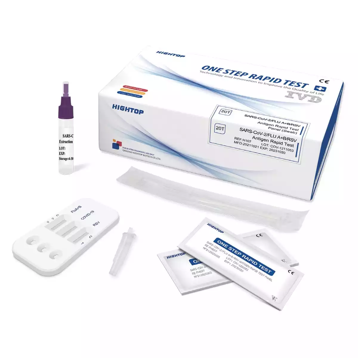  Test rapide antigènes 4-en-1 VRS & Influenza A/B + Corona