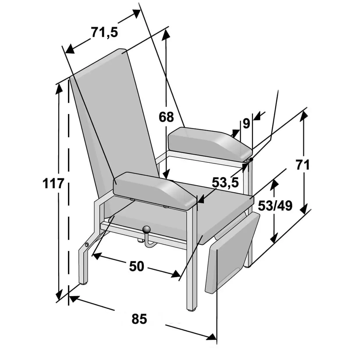  Chaise de prélèvement sanguin Haemo-Flexa Cuneo Mobil