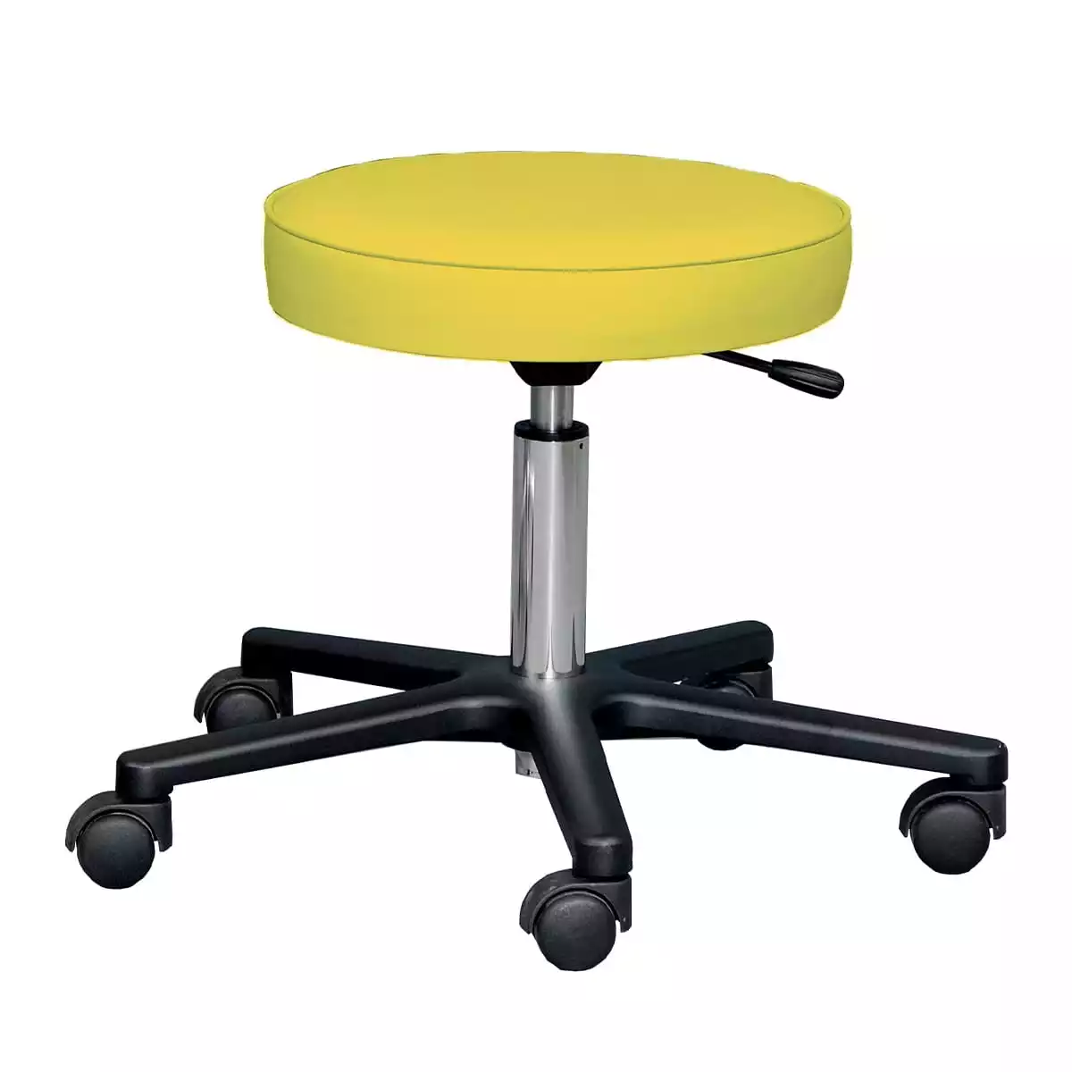  Tabouret à roulettes avec piétement en aluminium noir