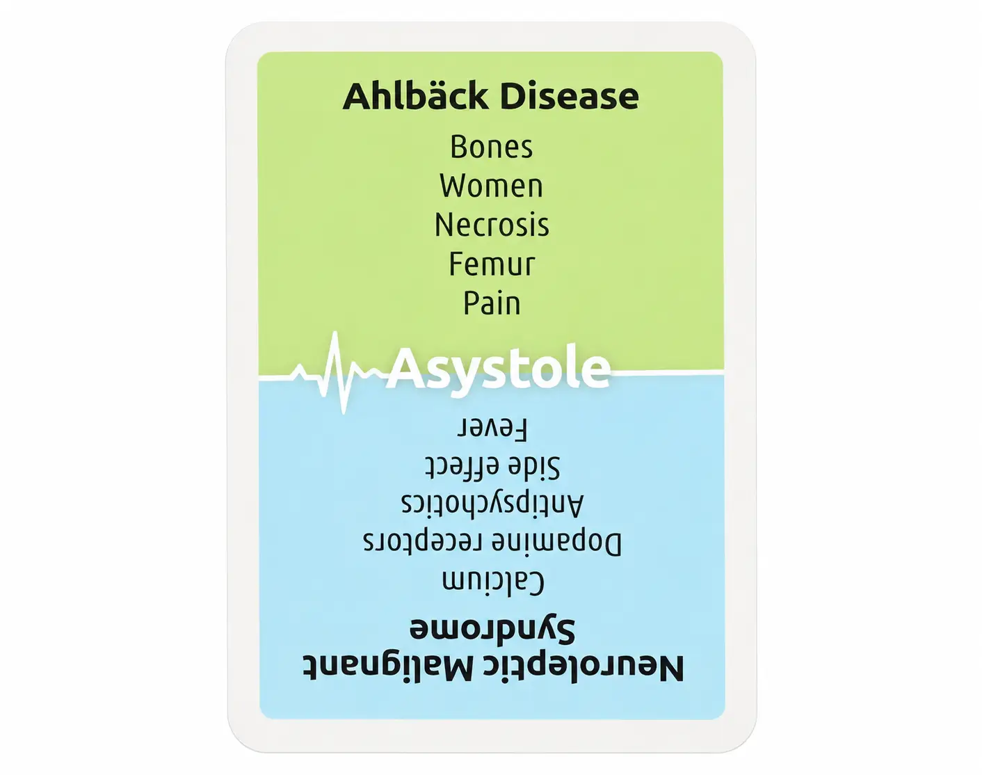  Jeu de cartes médical Asystole – édition anglaise