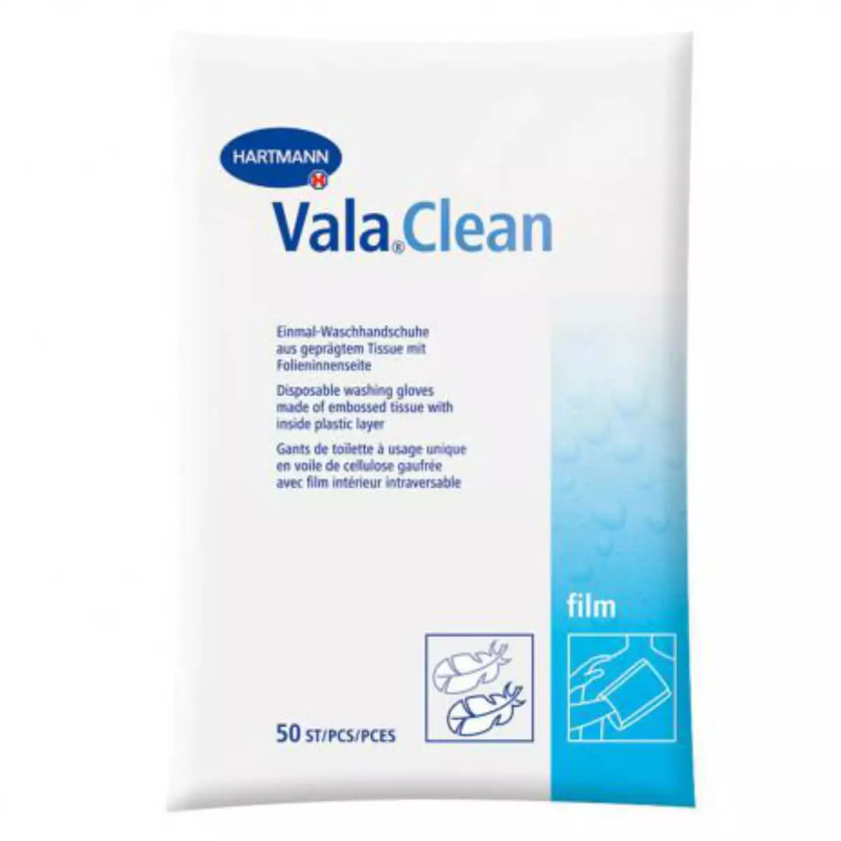  Gants de toilette à usage unique Vala Clean