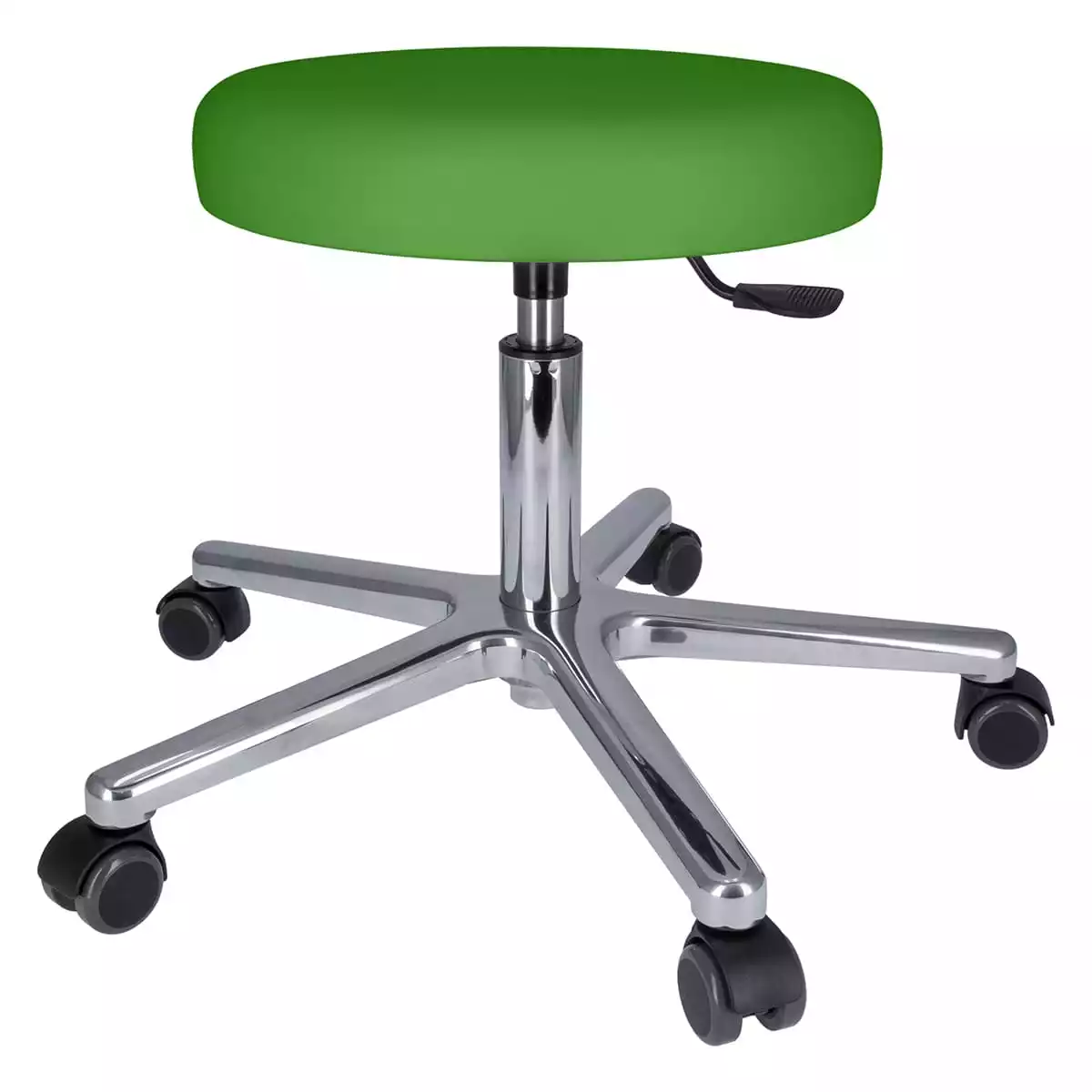  Tabouret à roulettes pivotant avec piétement en aluminium