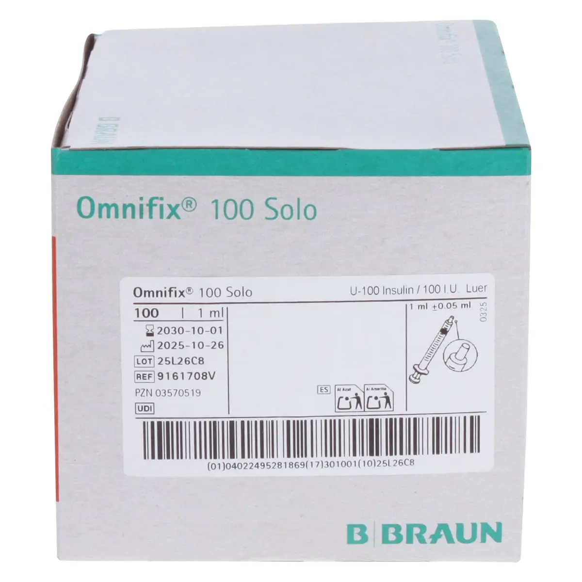 Seringues à insuline Omnifix 100 Solo Seringues à insuline Omnifix 100 Solo