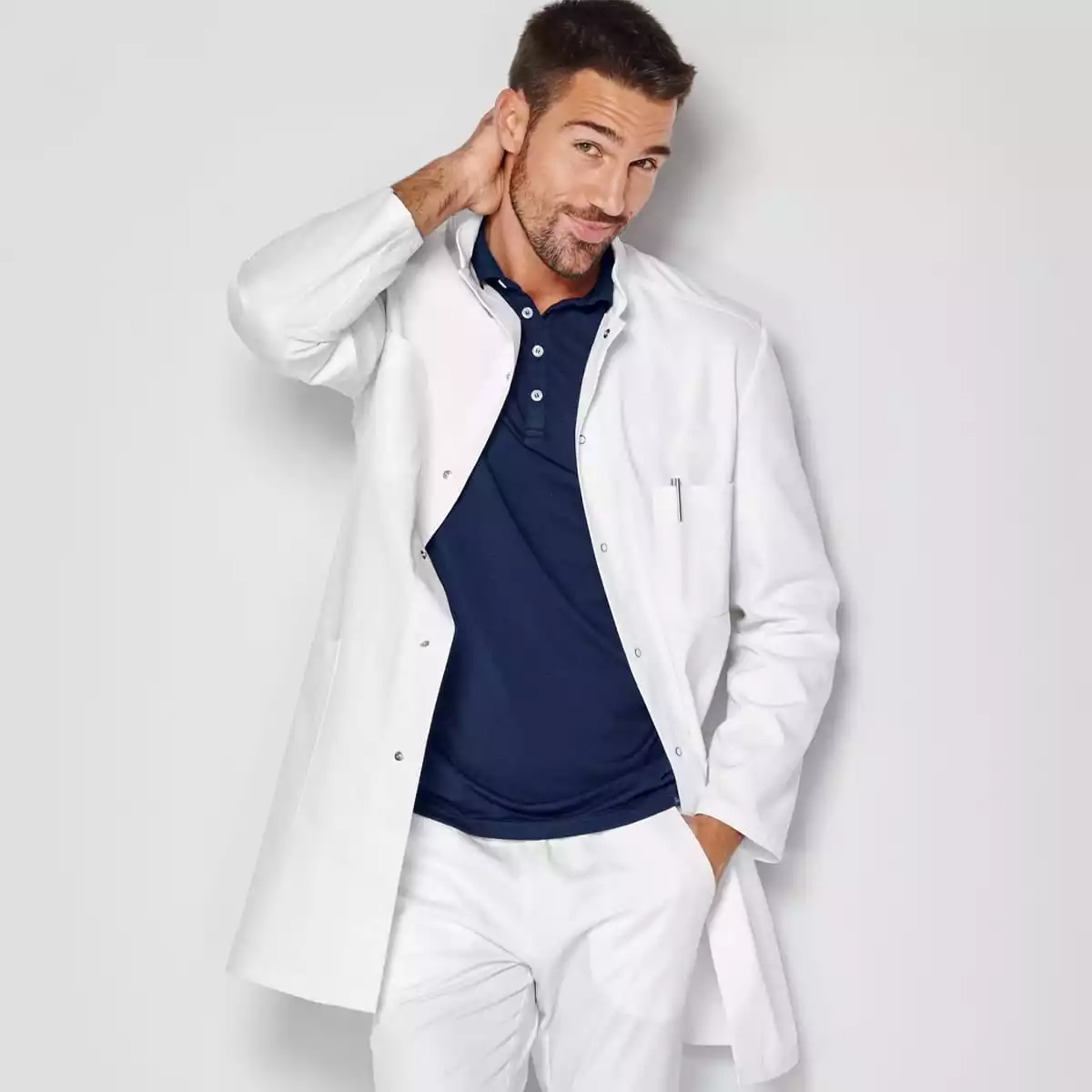  Blouse médicale blanche pour homme