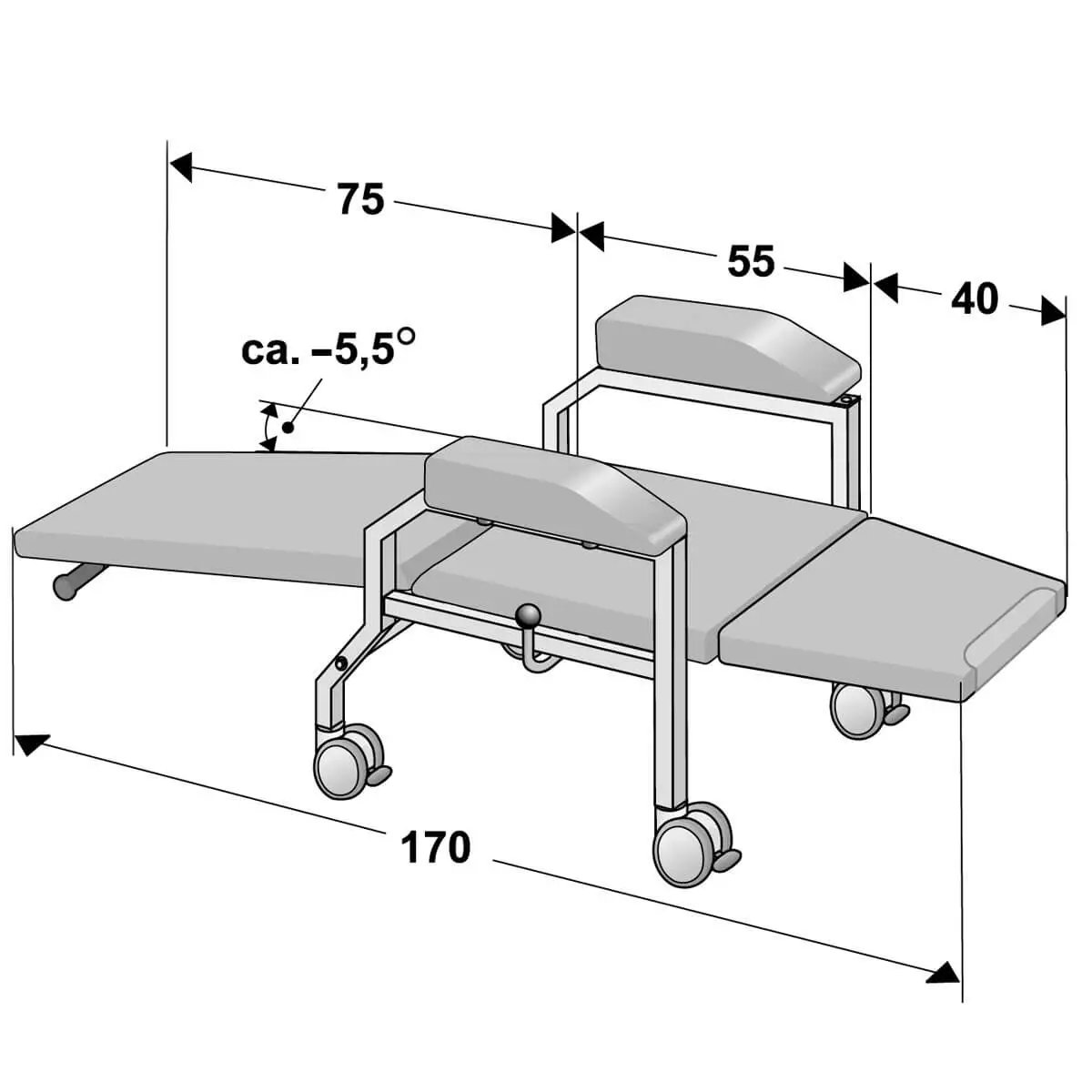  Chaise de prélèvement sanguin Haemo-Flexa Cuneo Mobil