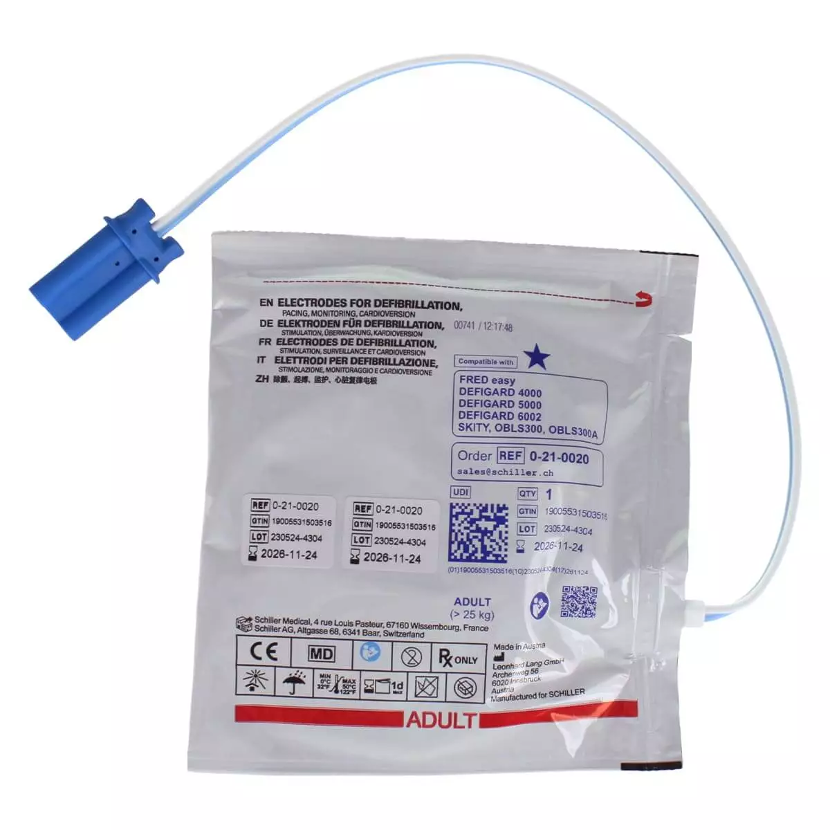  Électrodes pour défibrillateur FRED easy