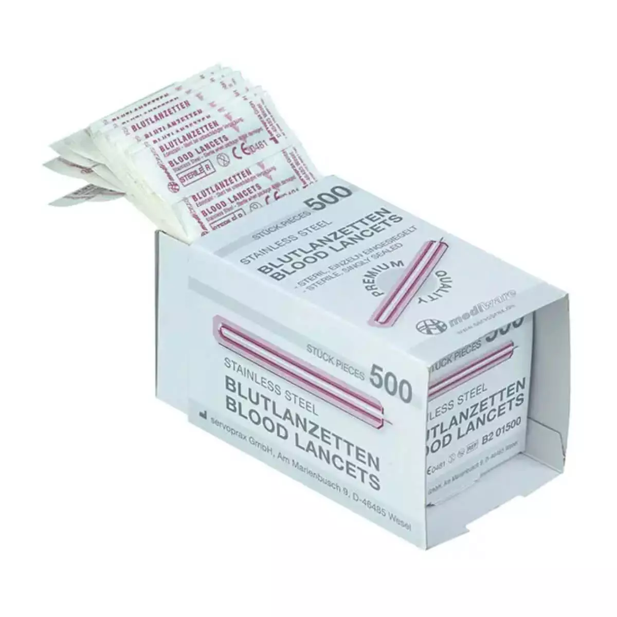 Lancettes de prélèvement sanguin mediware Premium Lancettes de prélèvement sanguin mediware Premium