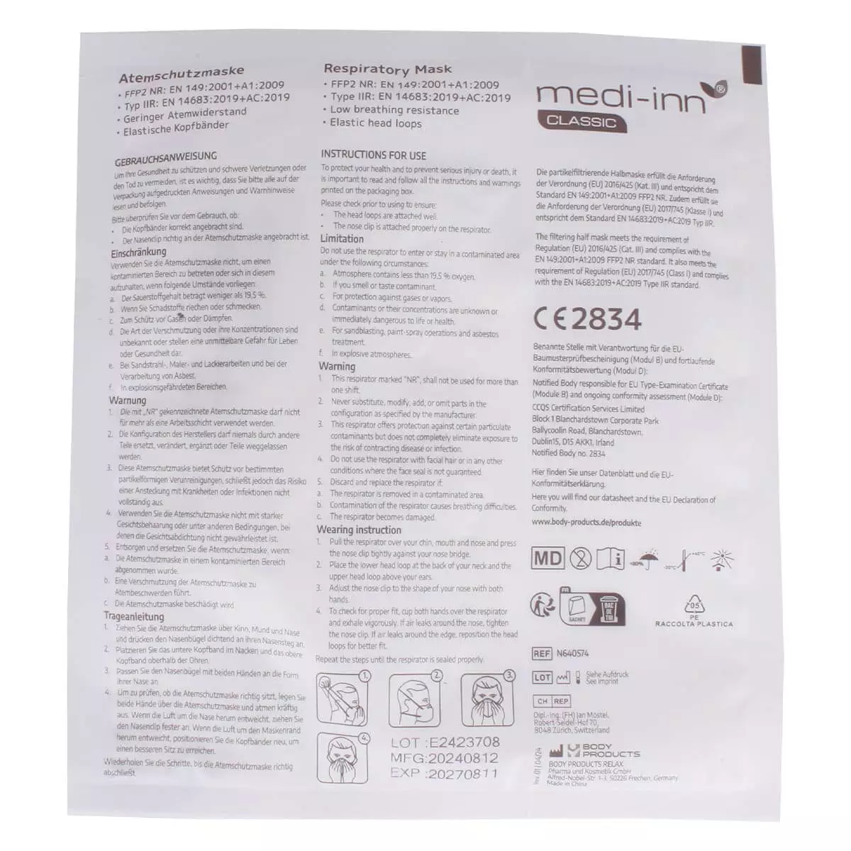 Masque de protection FFP2 sans valve