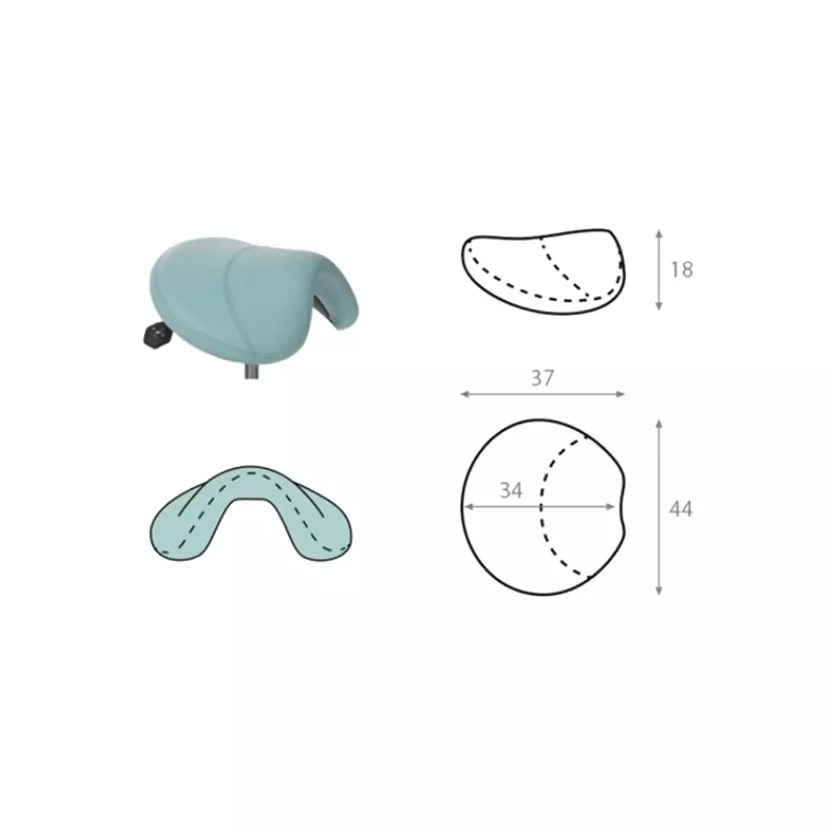  Tabouret à roulettes avec assise en forme de selle