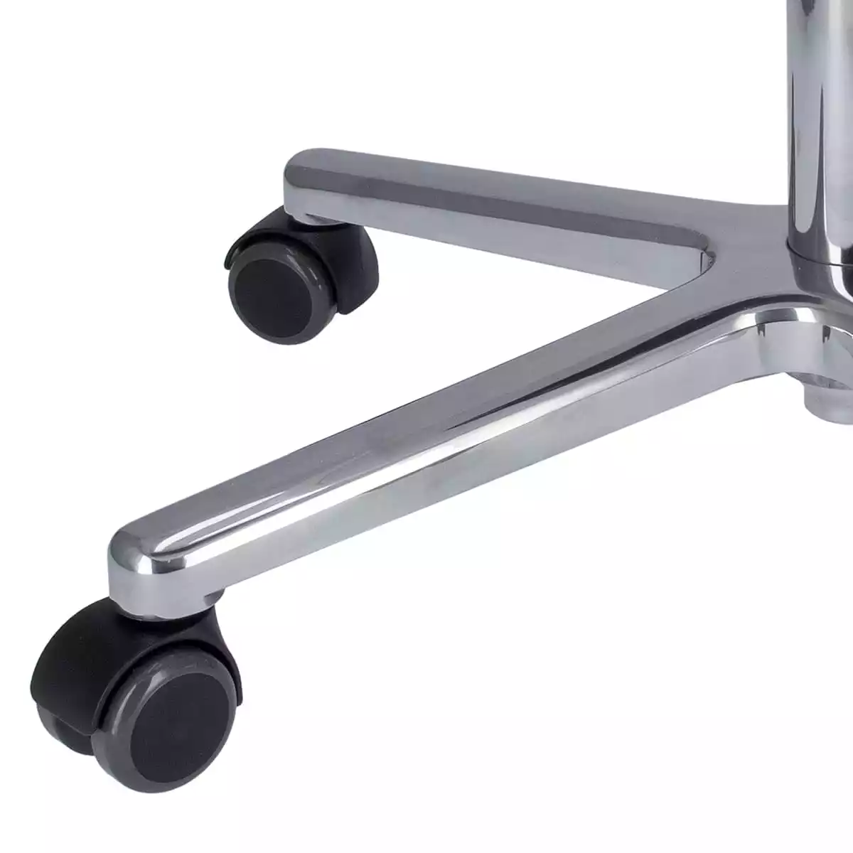  Tabouret à roulettes pivotant avec piétement en aluminium
