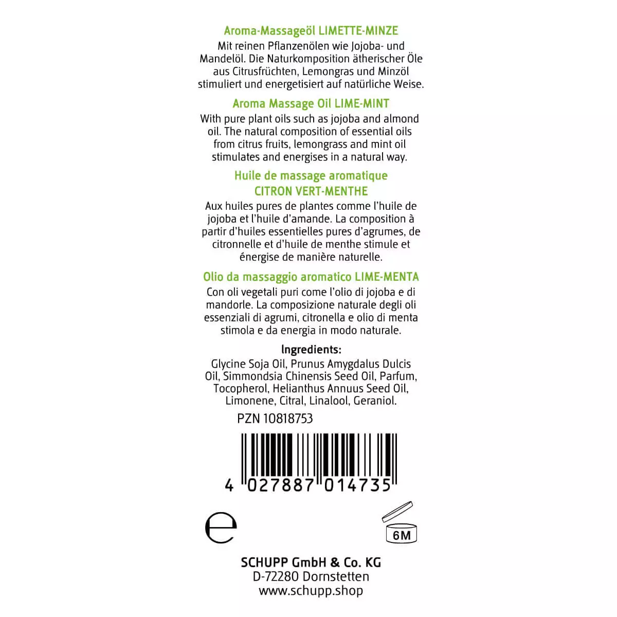  Huile de massage aromatique