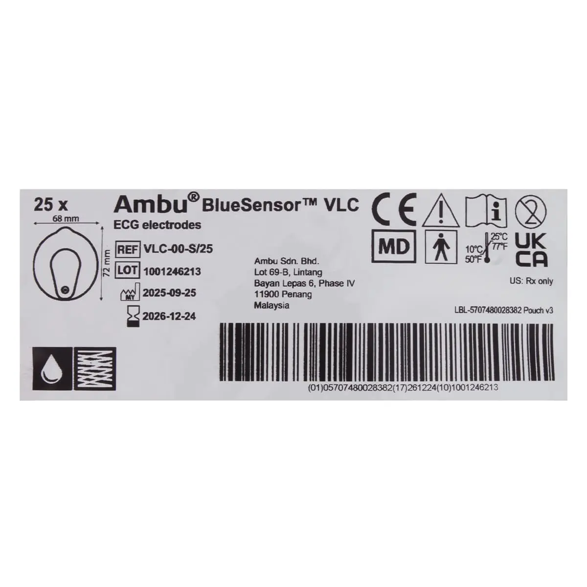  Électrodes ECG à usage unique BlueSensor VLC-00-S/25