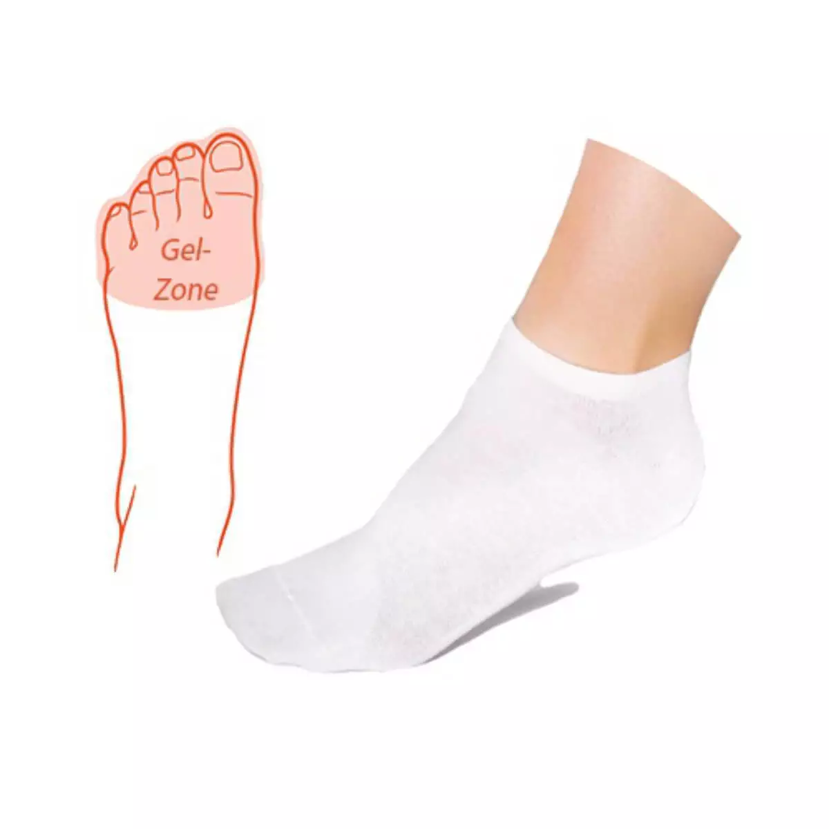 Chaussettes avec zone de gel intégrée pour les orteils  Chaussettes avec zone de gel intégrée pour les orteils