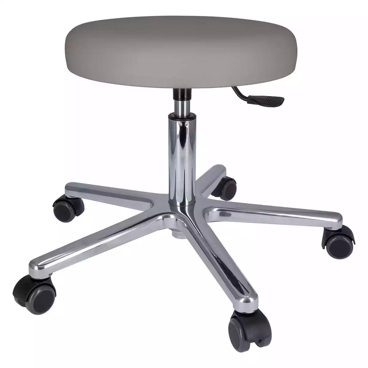 Tabouret à roulettes pivotant avec piétement en aluminium Tabouret à roulettes pivotant avec piétement en aluminium
