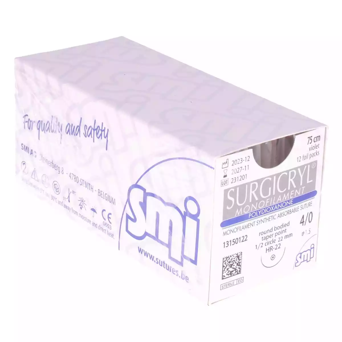  Matériel de suture monofilament Surgicryl