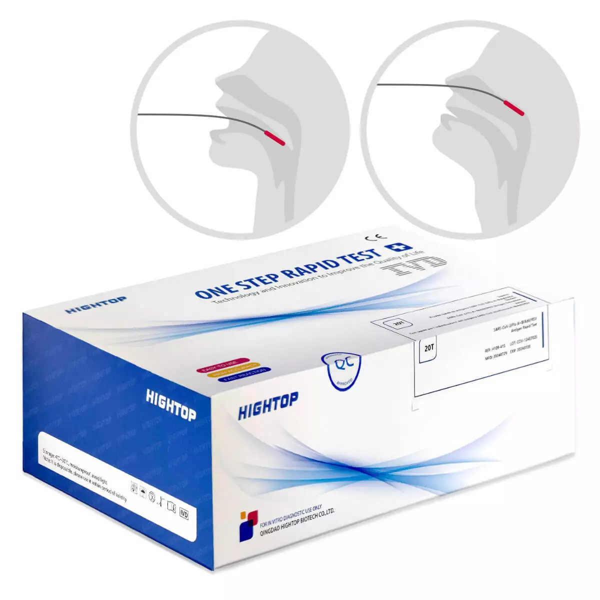  Tests antigéniques rapides 5 en 1 pour SARS-CoV-2, Flu A + B, AdV et RSV