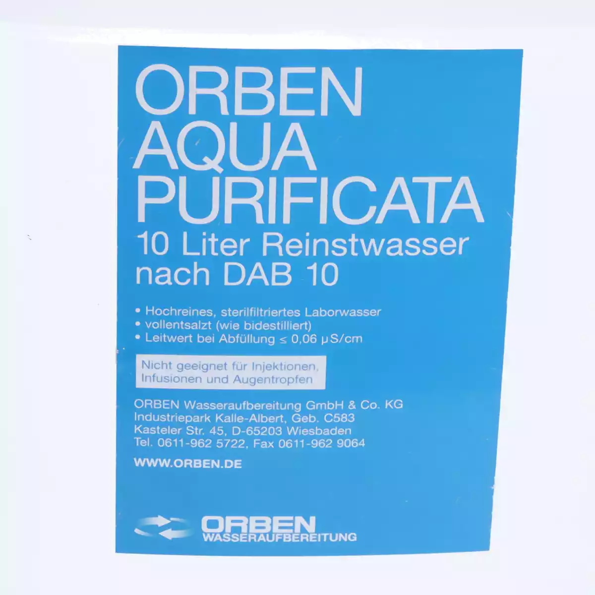 Eau de laboratoire Aqua Purificata Eau de laboratoire Aqua Purificata