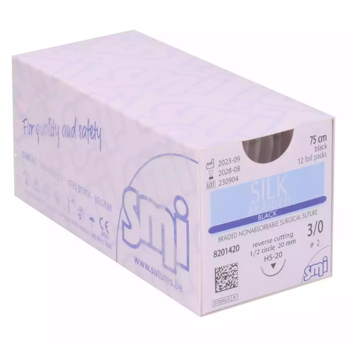  Matériel de suture Silk Braided Black