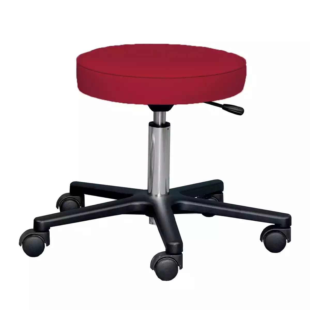 Tabouret à roulettes avec piétement en aluminium noir Tabouret à roulettes avec piétement en aluminium noir