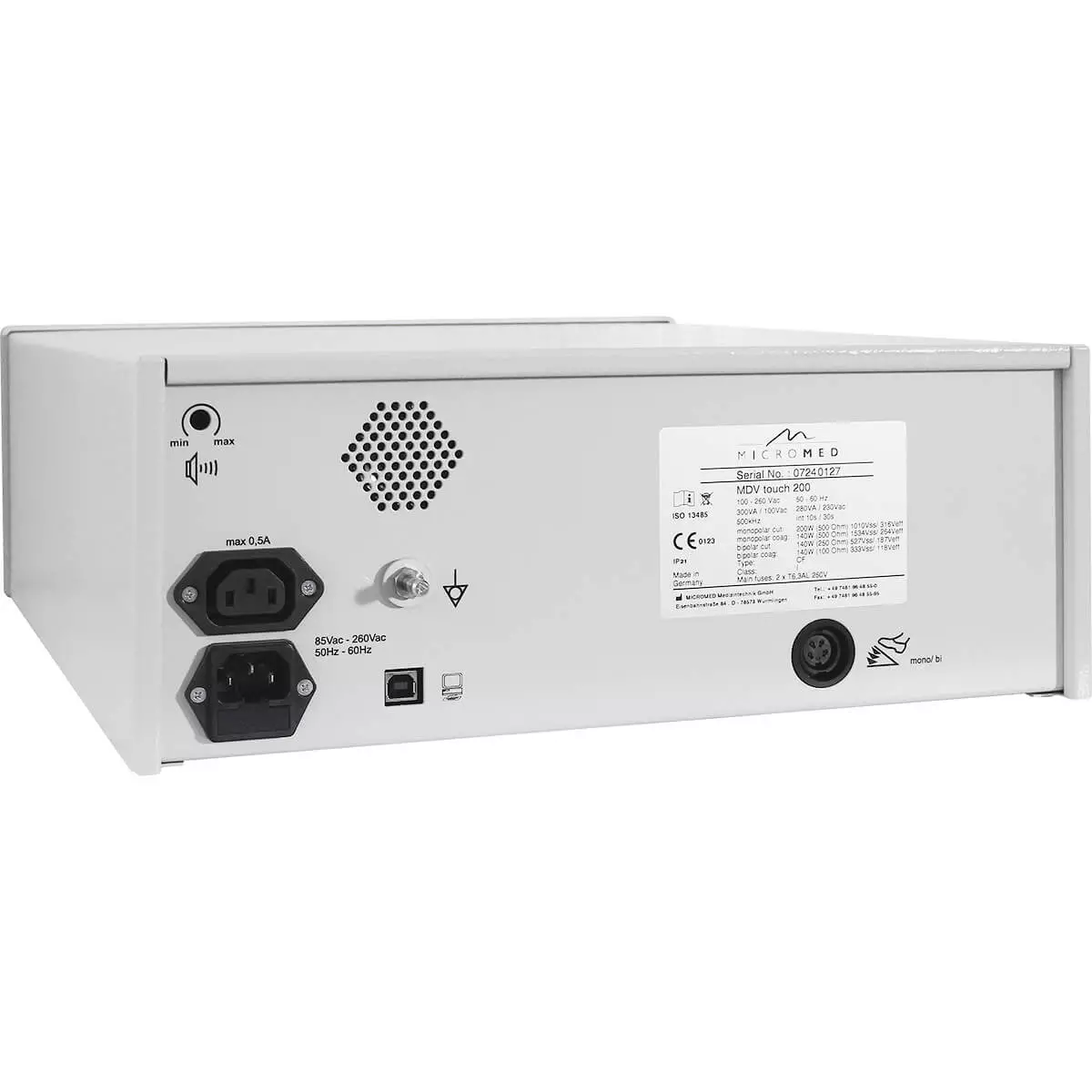 Appareil d’électrochirurgie HF MDV touch 200 Appareil d’électrochirurgie HF MDV touch 200