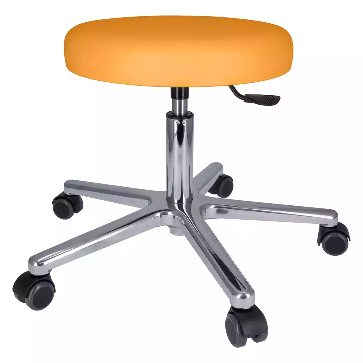  Tabouret à roulettes pivotant avec piétement en aluminium
