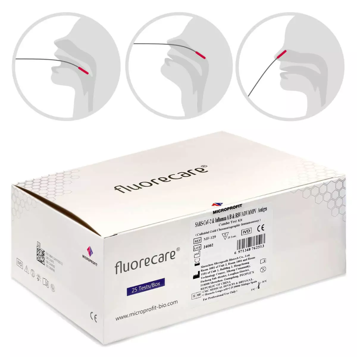  Tests rapides professionnels 6 en 1 - SARS-CoV-2, grippe A/B, VRS, ADV, MPVh