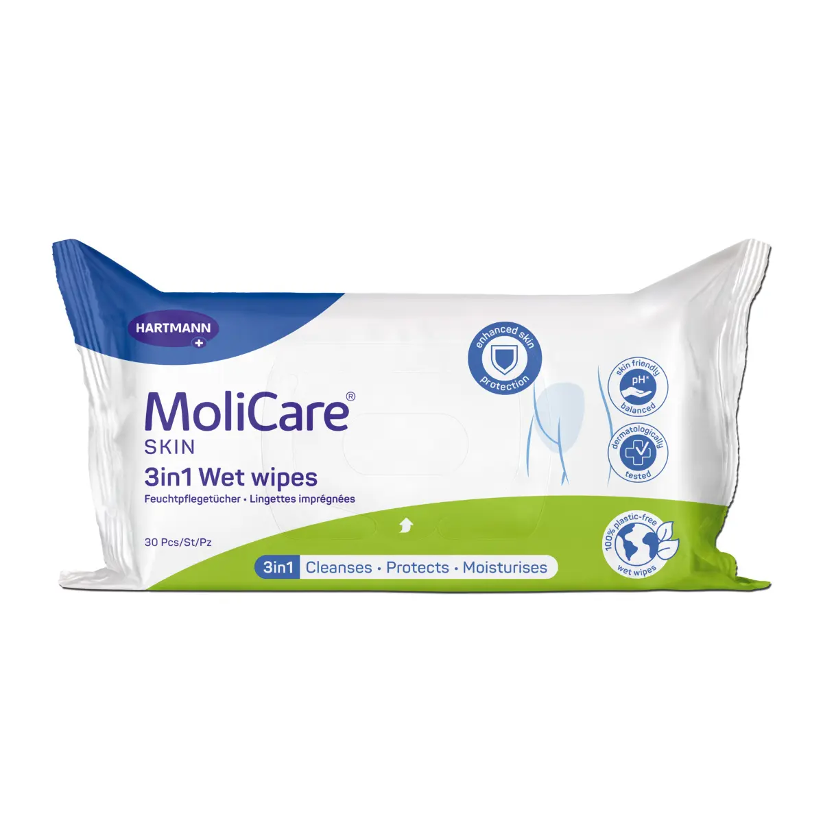  Lingettes de soin humides MoliCare Skin 3in1 pour adultes