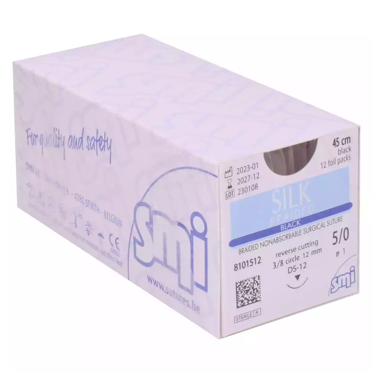  Matériel de suture Silk Braided Black