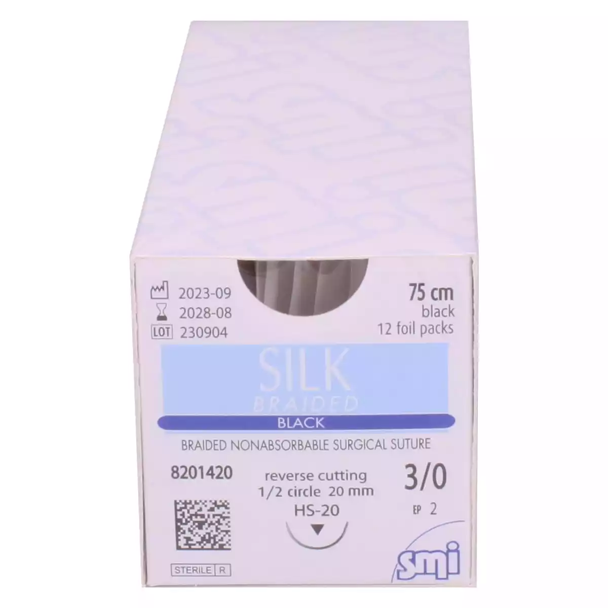  Matériel de suture Silk Braided Black