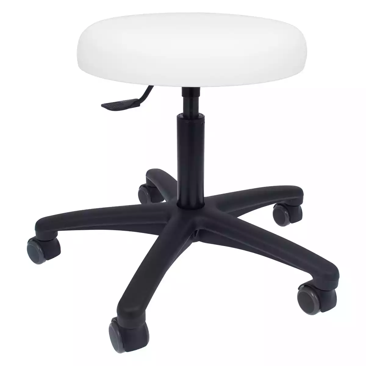  Tabouret roulant pivotant avec piétement en plastique