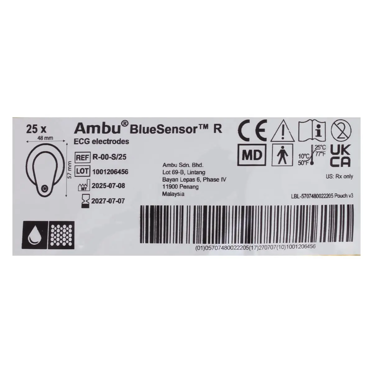 Électrodes ECG à usage unique BlueSensor R-00-S/25 Électrodes ECG à usage unique BlueSensor R-00-S/25