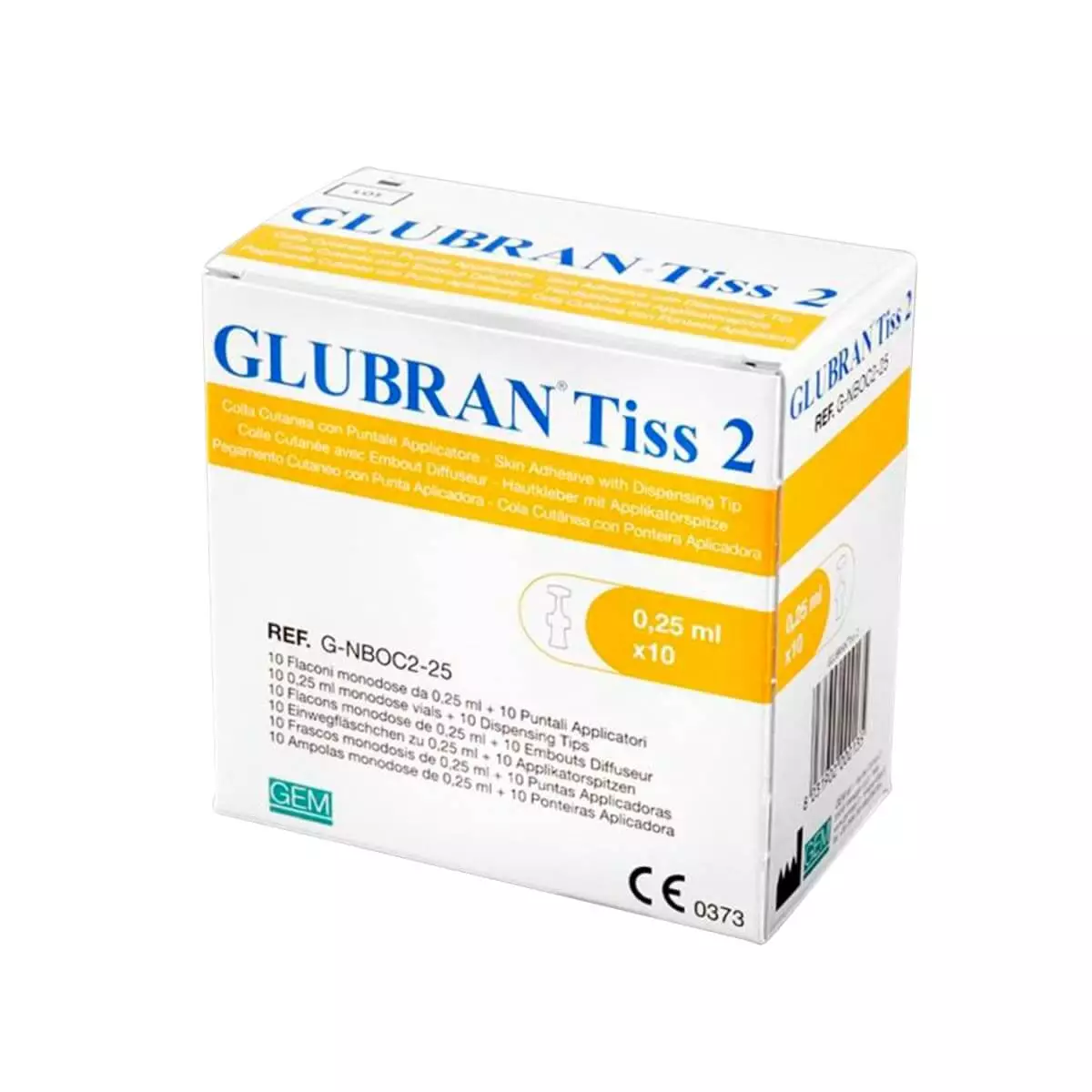  Adhésif cutané Glubran Tiss 2