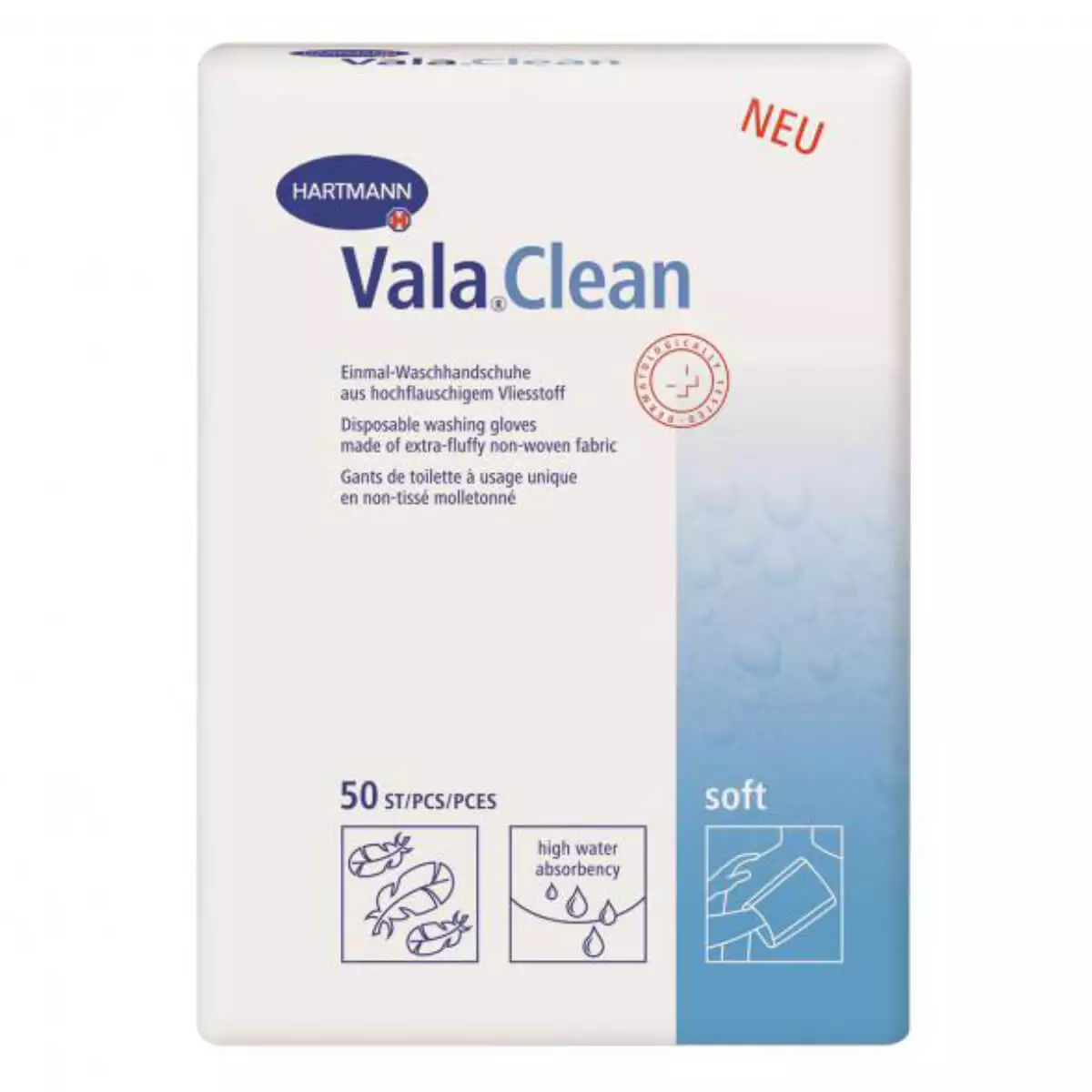  Gants de toilette à usage unique Vala Clean