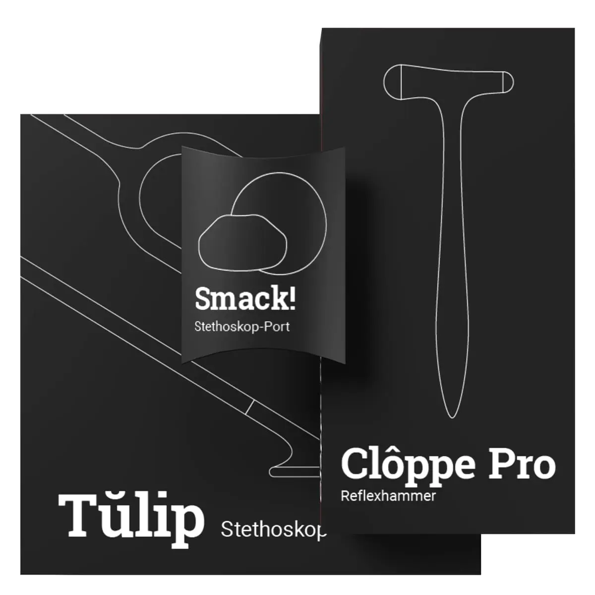  Kit économique : stéthoscope Tŭlip + marteau réflexe Clôppe Pro + badge Smack